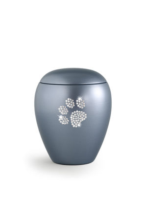 Keramikurne Crystal mit Swarovski-Pfotenmotiv (in 3 Größen / 7 Farben erhältlich)