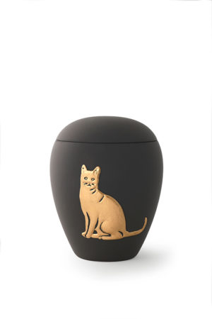 Keramikurne Siena mit Katzenmotiv (in 3 Größen / 8 Farben erhältlich)