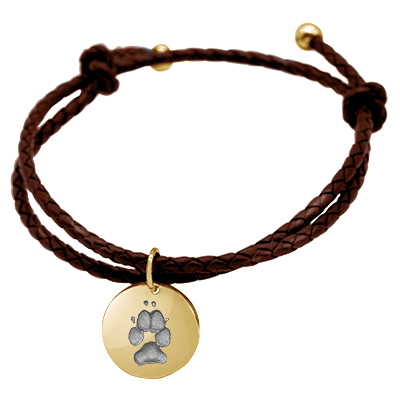 Lederarmband mit originalem Pfotenabdruck (in 3 Farben erhältlich) – Bild 2