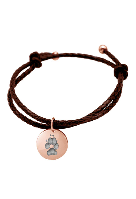 Lederarmband mit originalem Pfotenabdruck (in 3 Farben erhältlich)