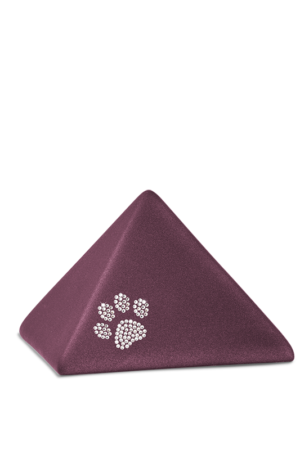 Keramikurne Pyramide mit Kristallpfote (2 Größen / 8 Farben)