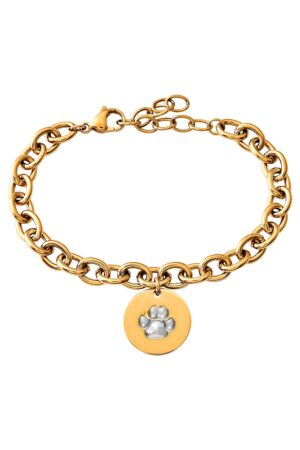 Armband mit originalem Pfotenabdruck, rund (in 2 Farben erhältlich)